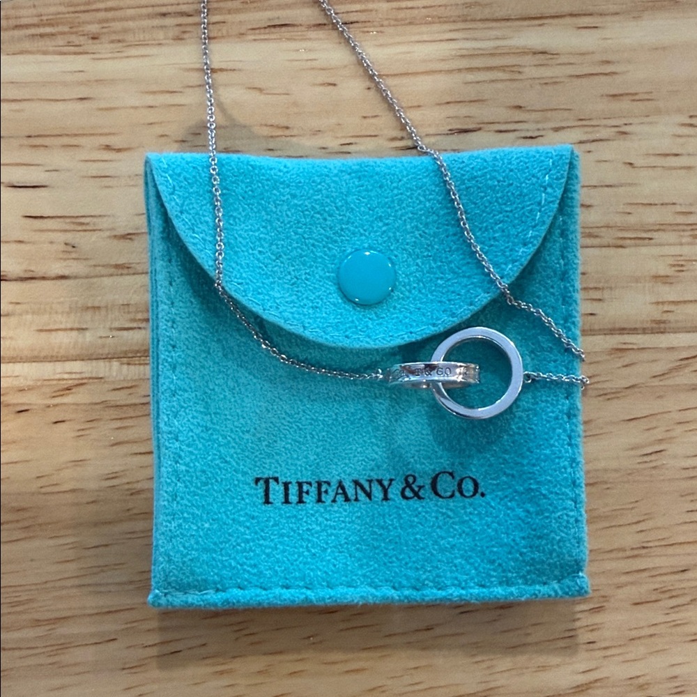 Tiffany & Co. Silver Necklace with Turquoise Pouch